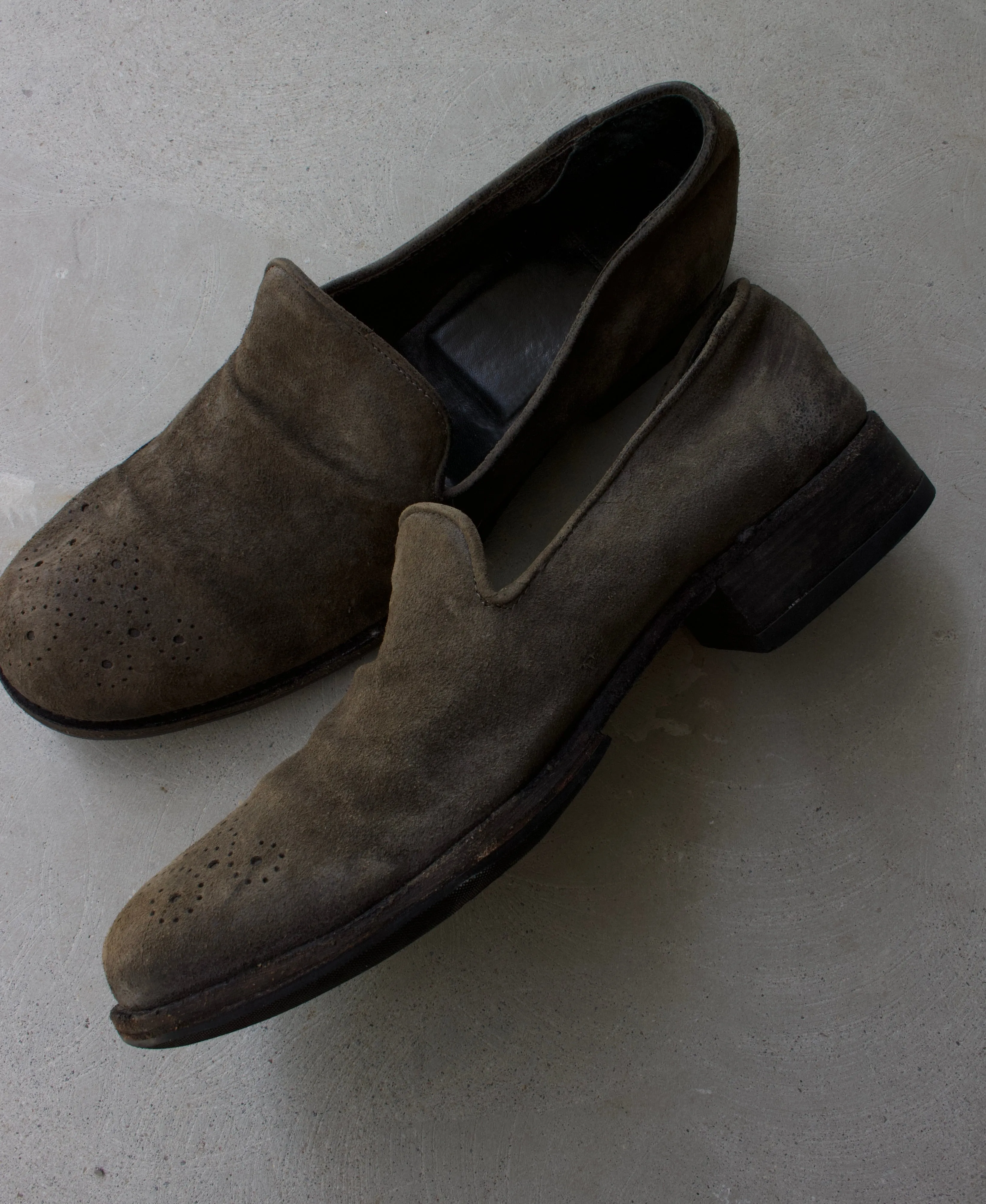 10sei0otto Horsehide Suede Leather Brogue Loafers