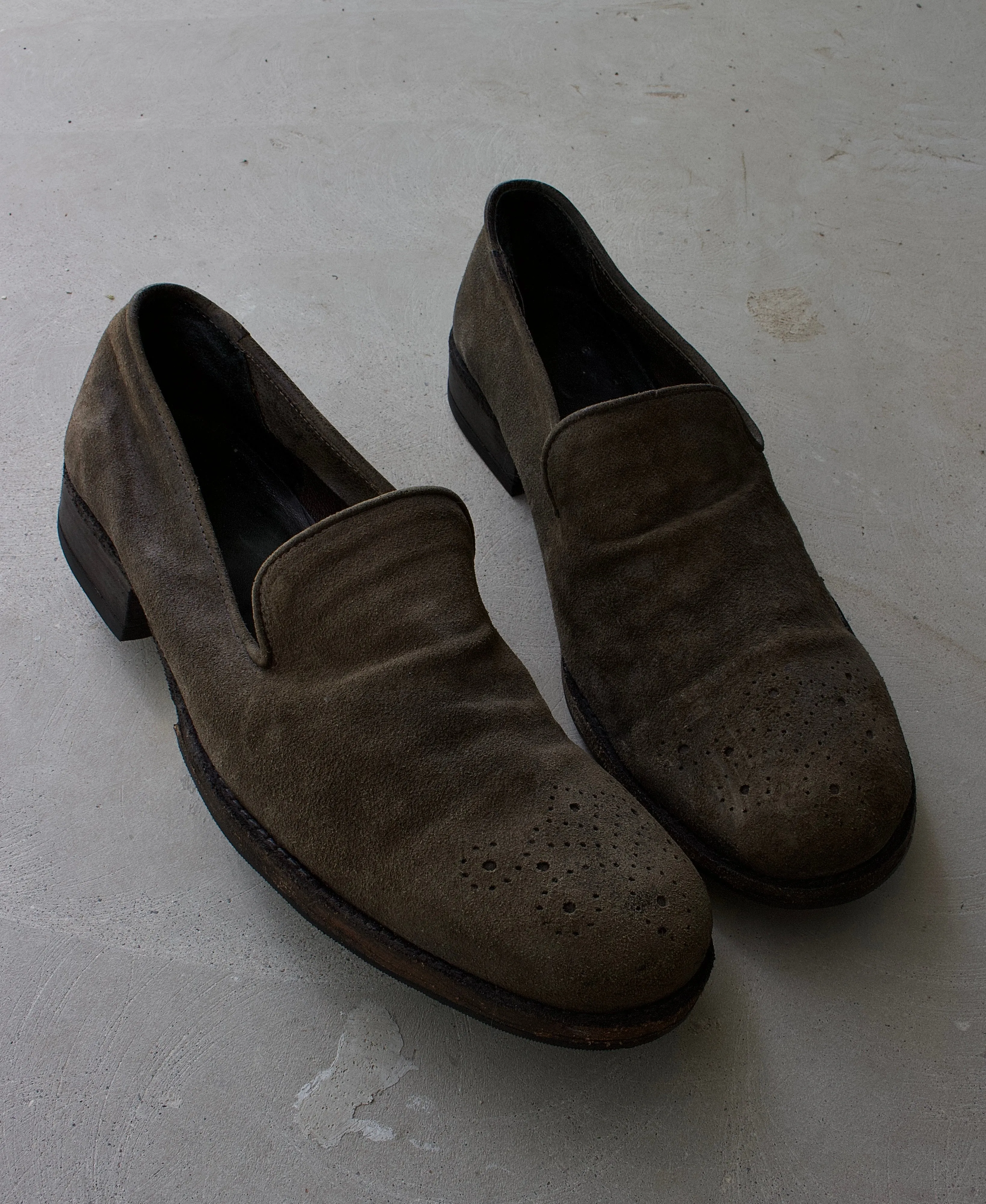 10sei0otto Horsehide Suede Leather Brogue Loafers