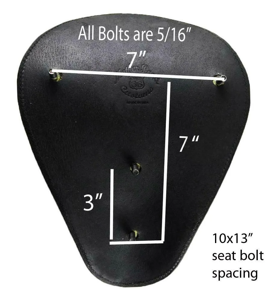 10x13 Black Alligator Leather Spring Seat P-Pad Harley Sportster Chopper Bobber