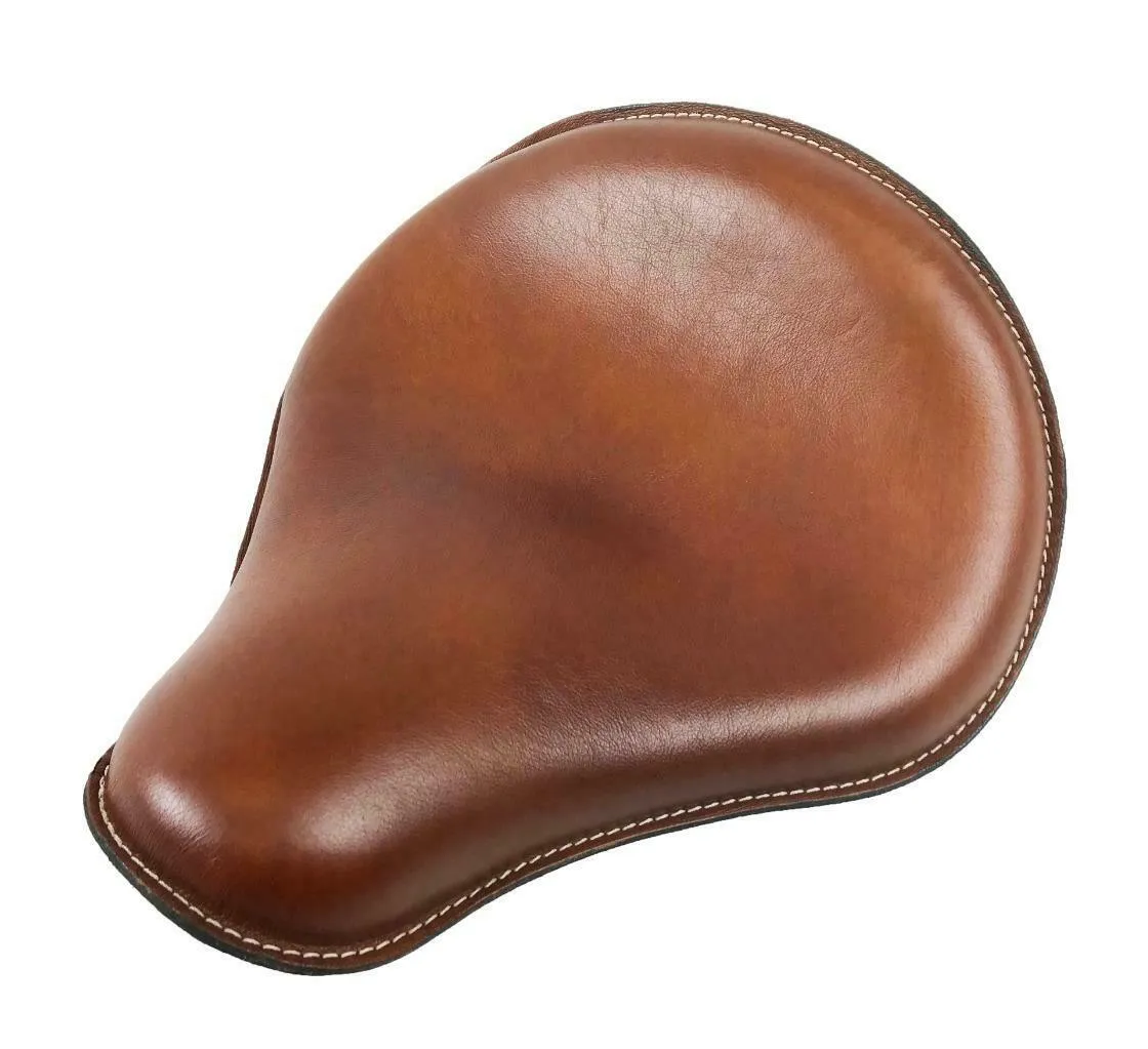 12x13" Spring Seat Chopper Harley Indian Scout Sportster Bobber Tan Leather
