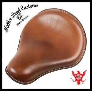 12x13" Spring Seat Chopper Harley Indian Scout Sportster Bobber Tan Leather