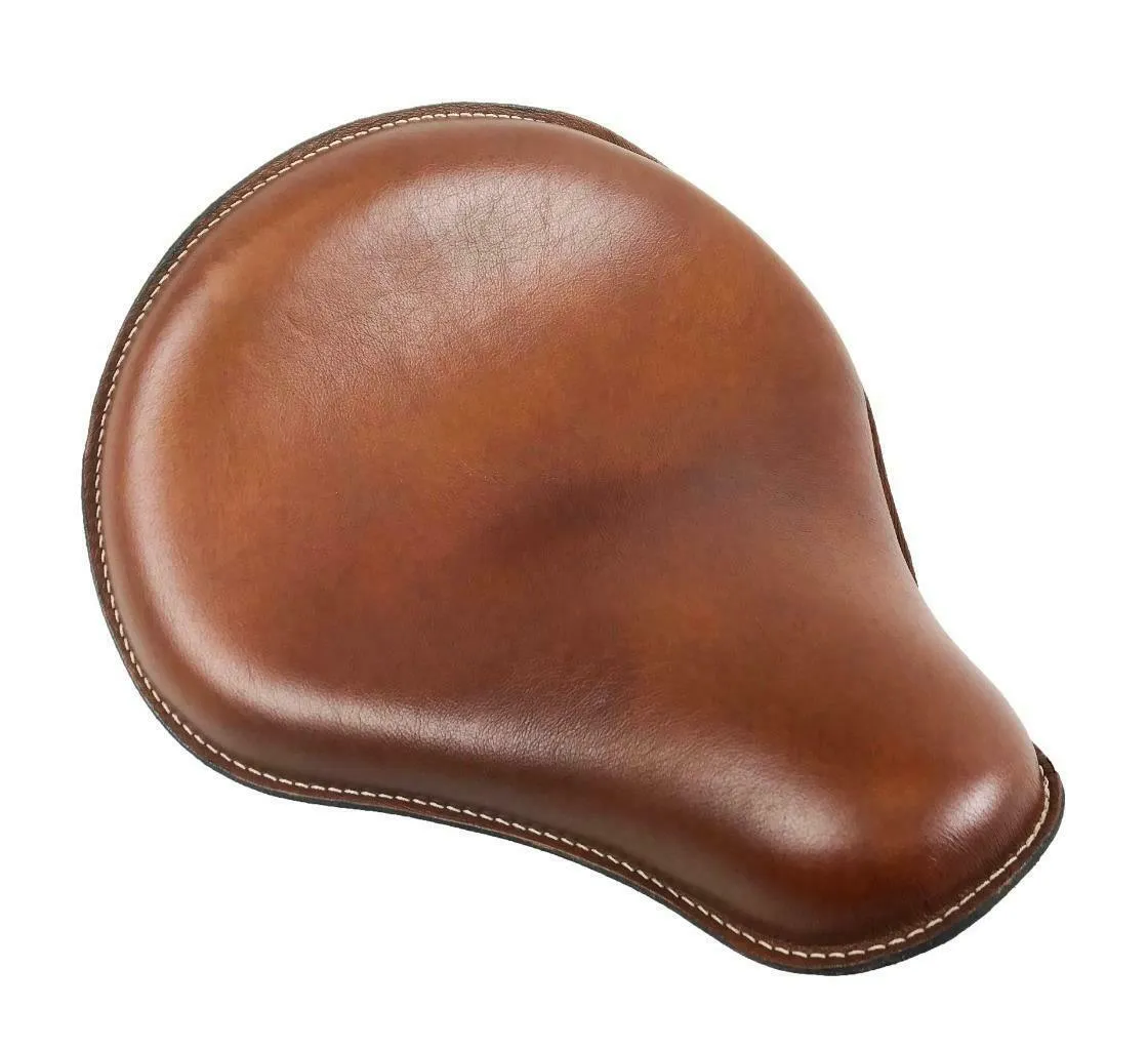 12x13" Spring Seat Chopper Harley Indian Scout Sportster Bobber Tan Leather