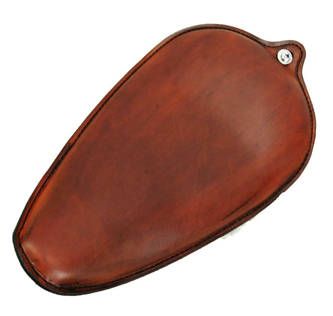 1982-2003 Harley Sportster Seat Smooth Brown Leather On The Frame Made In USA