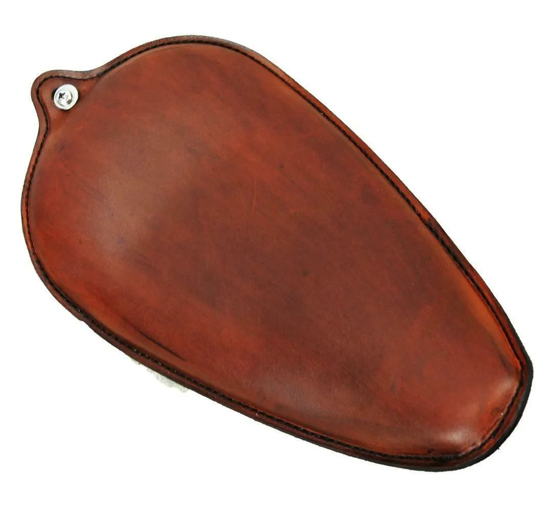 1982-2003 Harley Sportster Seat Smooth Brown Leather On The Frame Made In USA