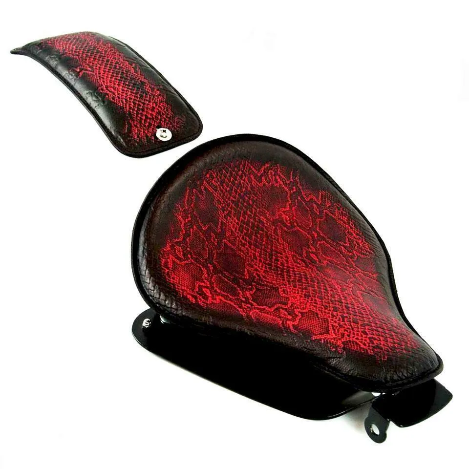 2004-2006 Sportster Harley Seat Conversion Kit P-Pad AntiqueRed Snake Python bcs