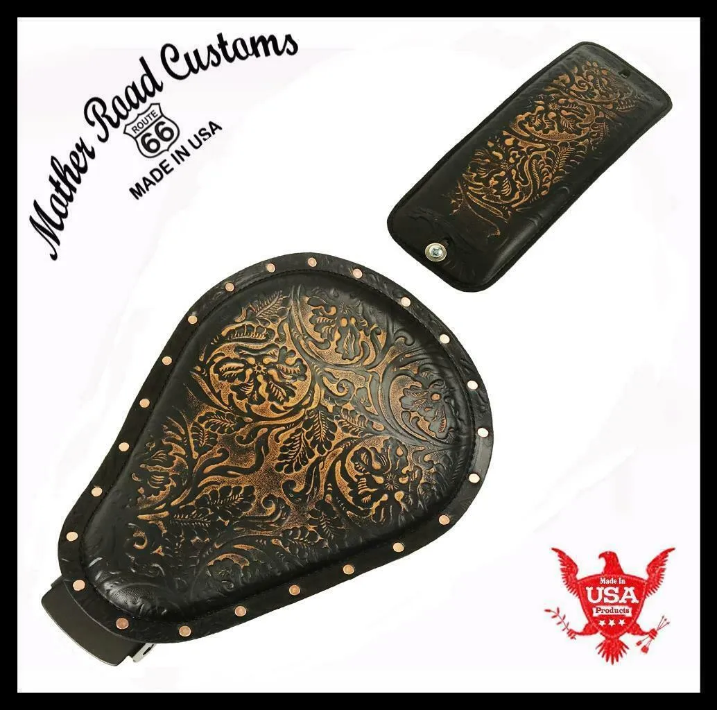2010-2022 Sportster Harley Nightster Iron Seat pad Kit Ant Brn Oak Leaf USA pcs
