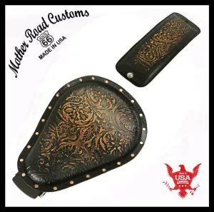 2010-2022 Sportster Harley Nightster Iron Seat pad Kit Ant Brn Oak Leaf USA pcs