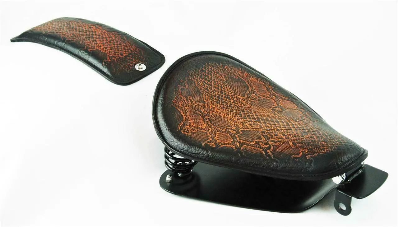2010-2022 Sportster Harley Seat Ant Brn Snake All Models Leather pad Kit USA bcc