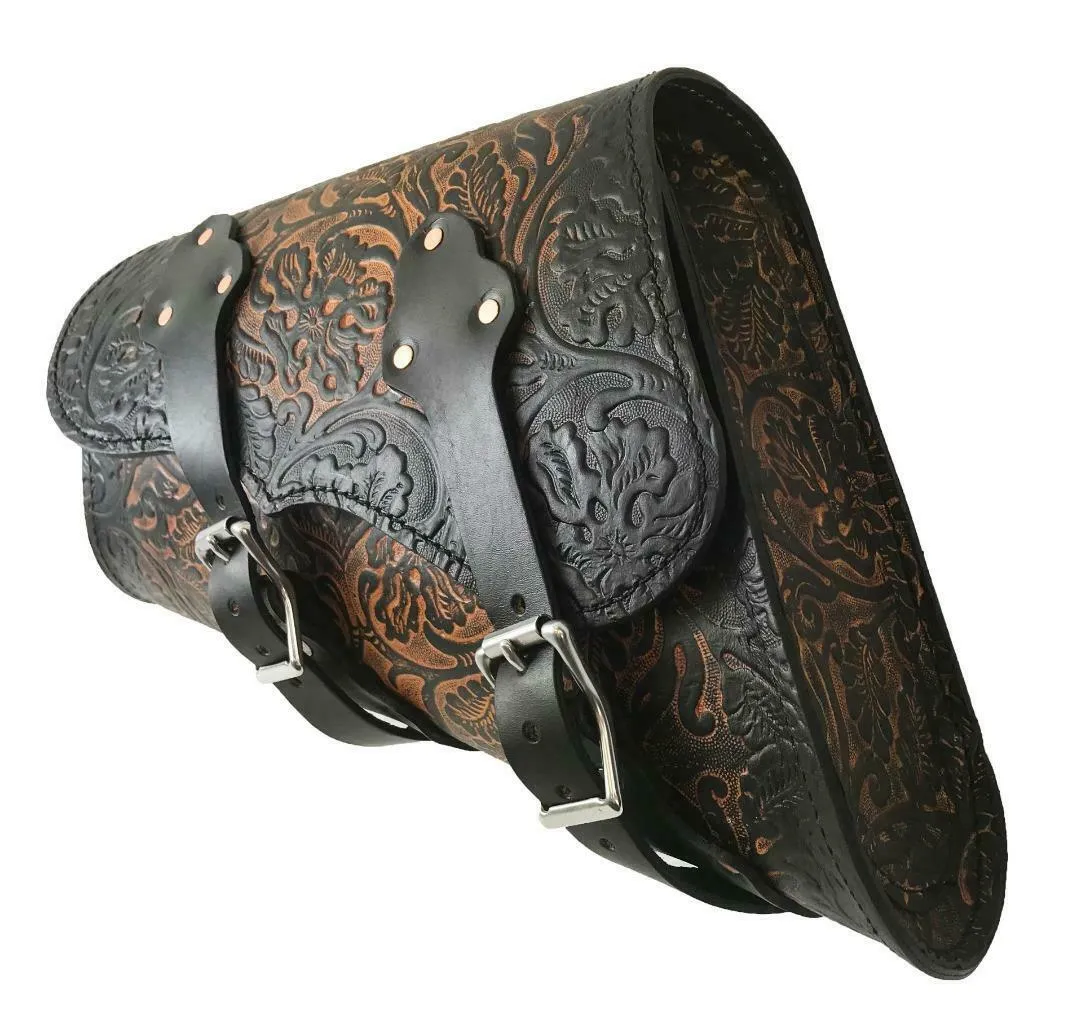 2010-2022 Sportster Harley Seat pad Kit Saddle Bag Antique Brown Oak Leaf USA bc