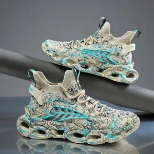 2024 Men’s Flyknit Blade Sneakers – Breathable Plus-Size National Style Running Shoes