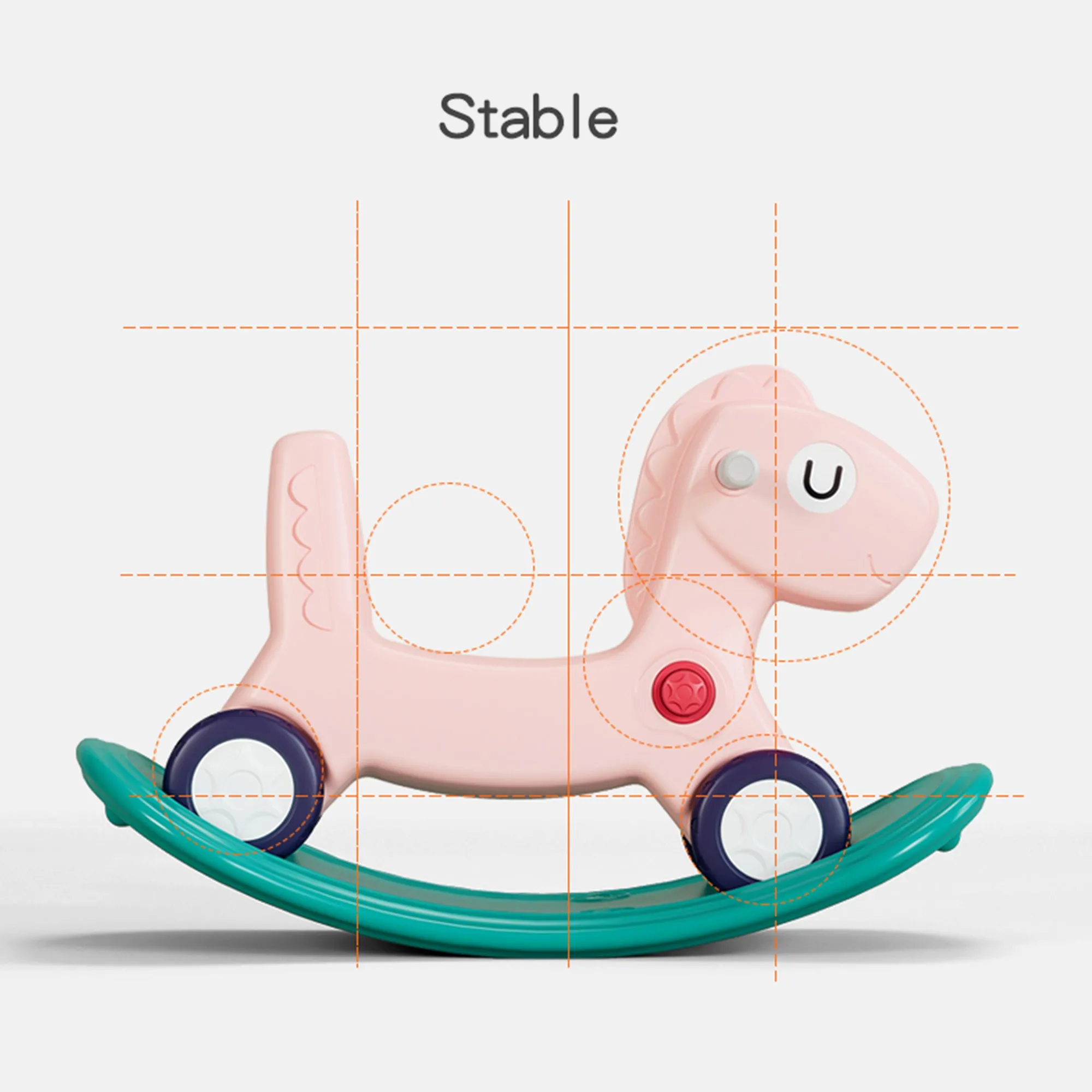 3-in-1 Kids Rocking Horse with Ride On Push Car & Balance Board