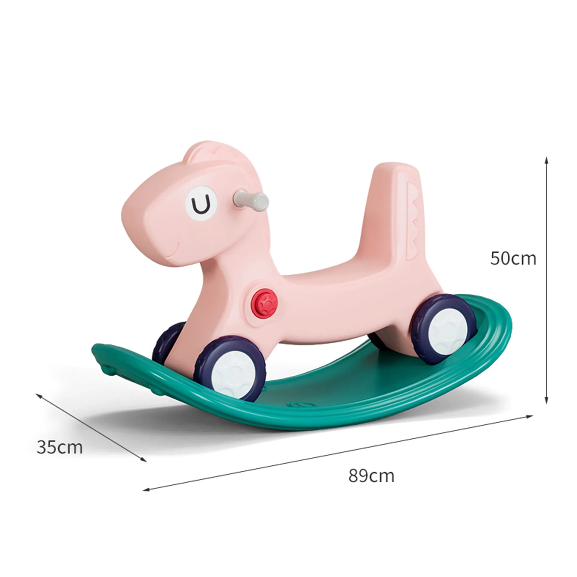 3-in-1 Kids Rocking Horse with Ride On Push Car & Balance Board