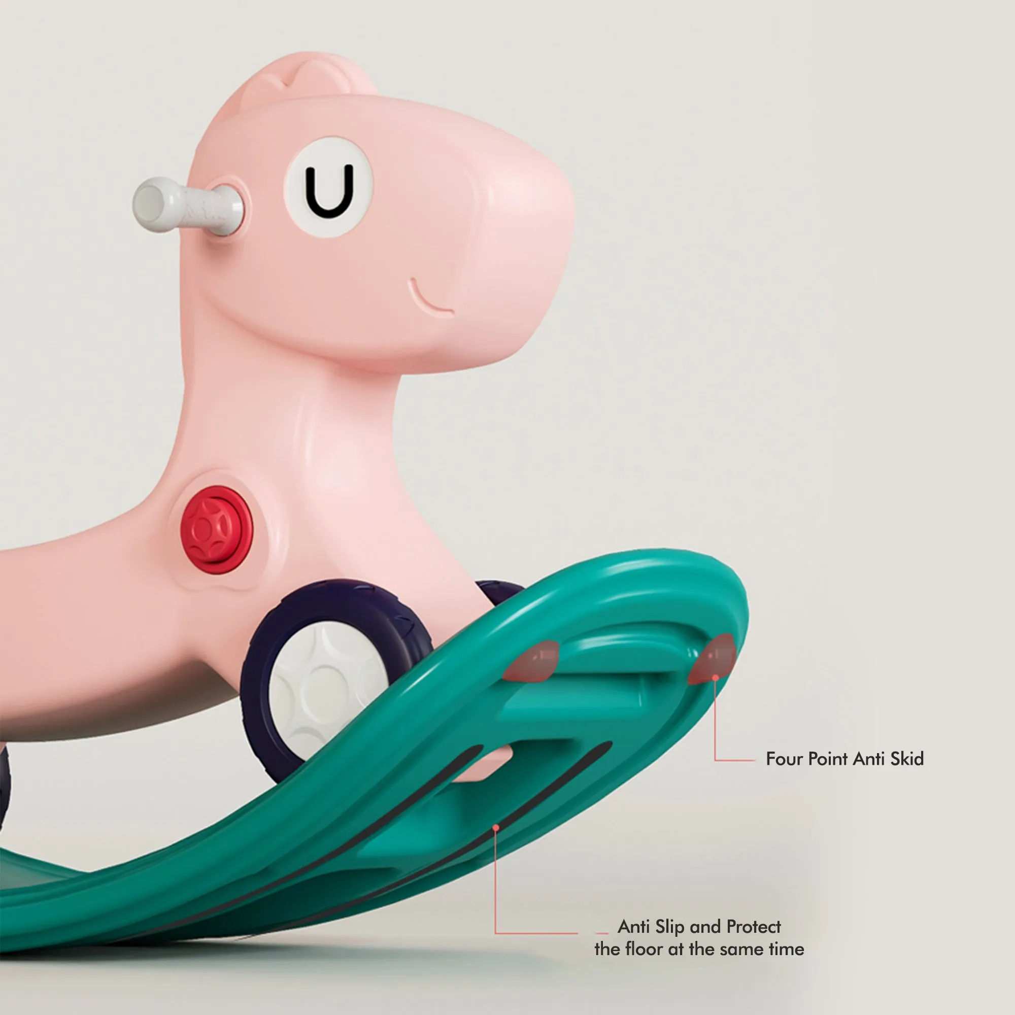 3-in-1 Kids Rocking Horse with Ride On Push Car & Balance Board
