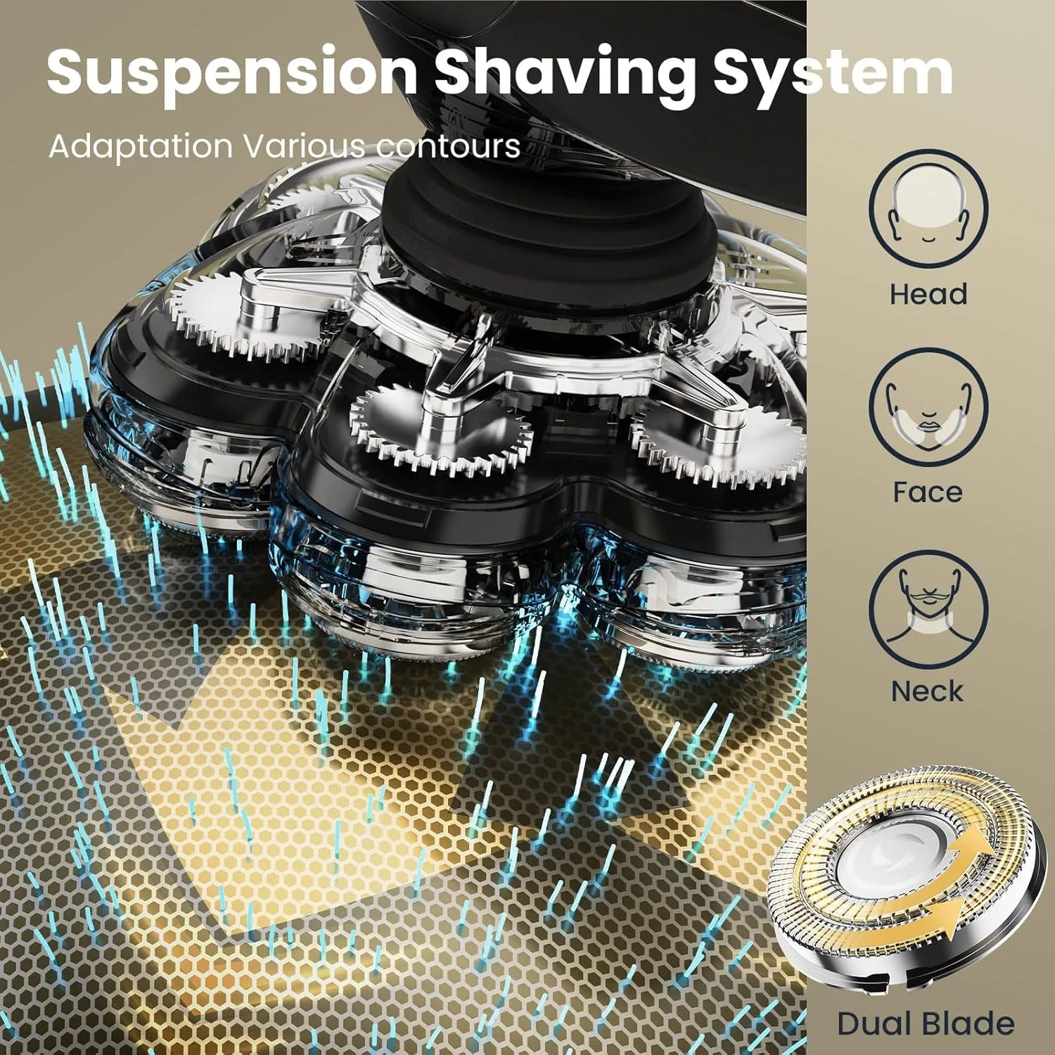 7D Head Shavers for Bald Men,  Detachable Head Shaver LED Display Dry Wet Bald Head Shavers, IPX7 Waterproof Head Shavers with Type-C Charge