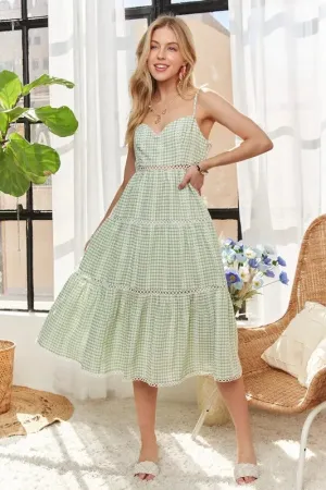 ADORA Gingham Detail Washed Dress