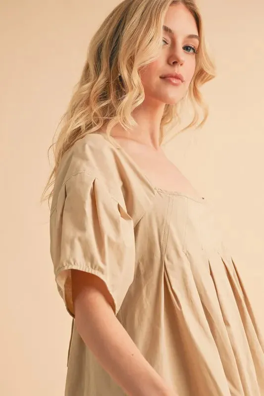 Aemi   Co Square Neck Babydoll Dress with Pockets