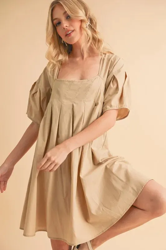 Aemi   Co Square Neck Babydoll Dress with Pockets