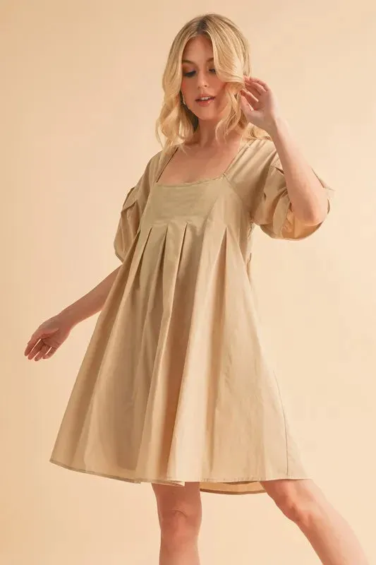 Aemi   Co Square Neck Babydoll Dress with Pockets