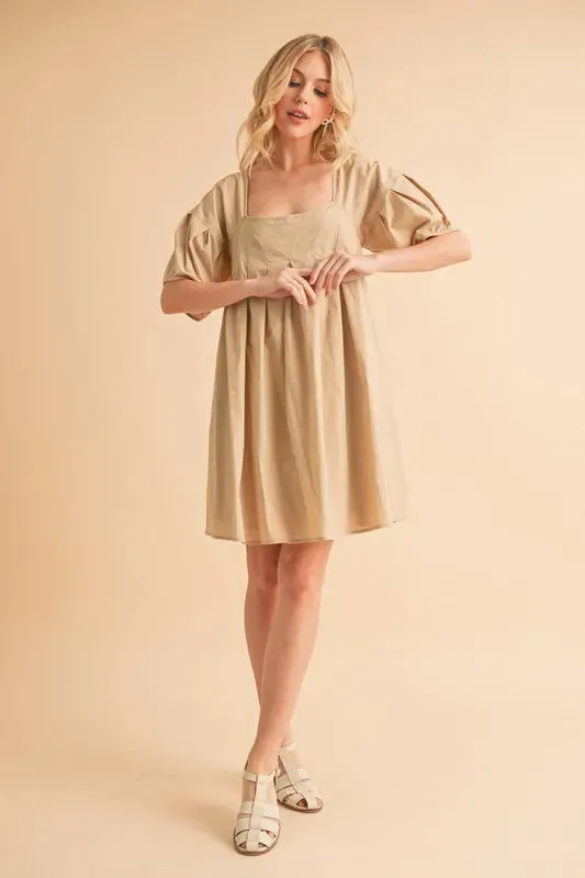 Aemi   Co Square Neck Babydoll Dress with Pockets