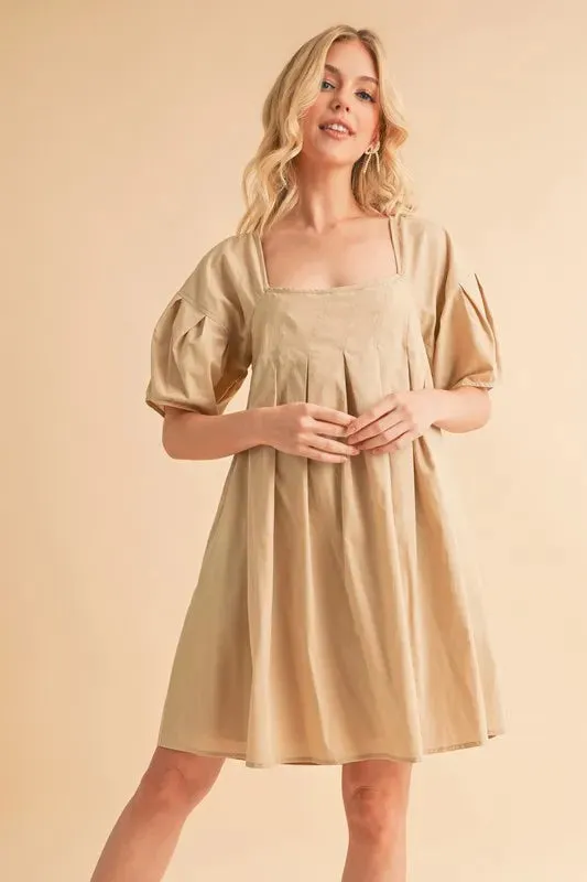 Aemi   Co Square Neck Babydoll Dress with Pockets