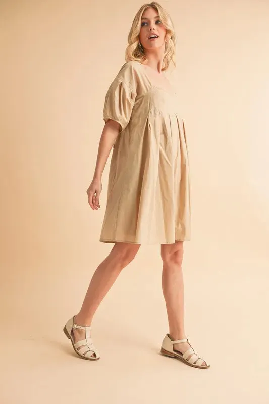 Aemi   Co Square Neck Babydoll Dress with Pockets