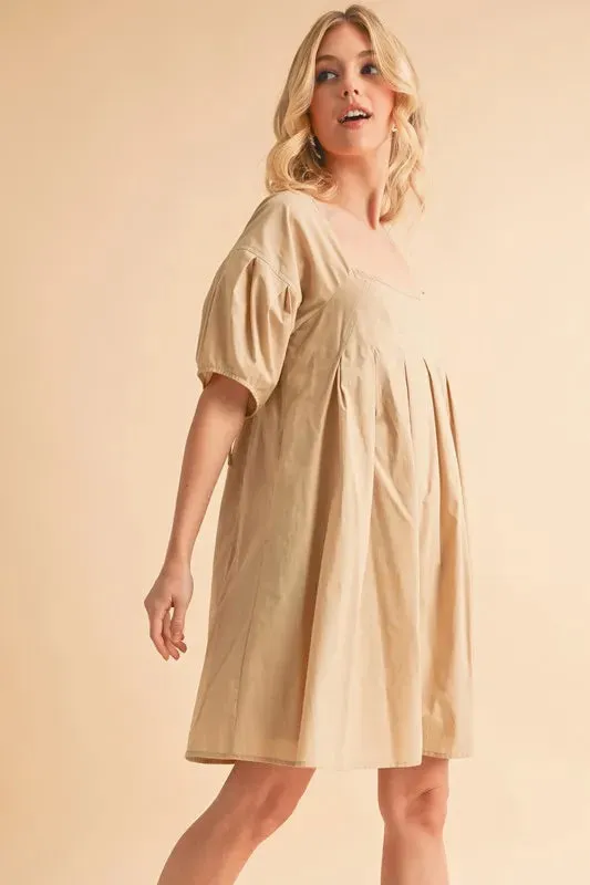 Aemi   Co Square Neck Babydoll Dress with Pockets