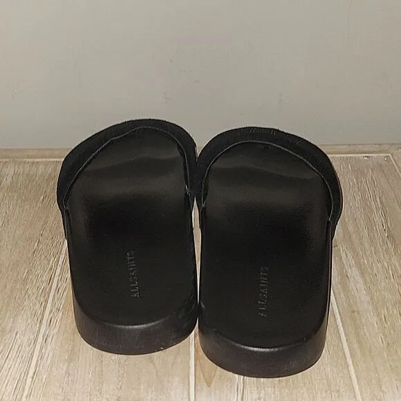 All Saints Men’s Sunland Slides, Size 10 Black