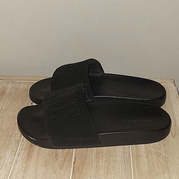 All Saints Men’s Sunland Slides, Size 10 Black