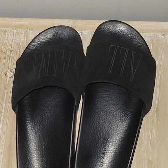 All Saints Men’s Sunland Slides, Size 10 Black