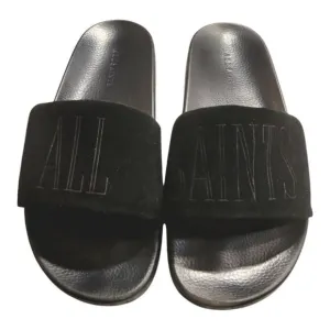 All Saints Men’s Sunland Slides, Size 10 Black