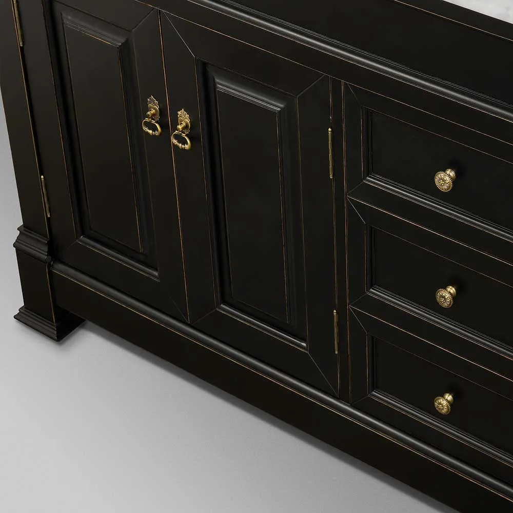 Andover 72 Inch Double Bathroom Vanity in Black