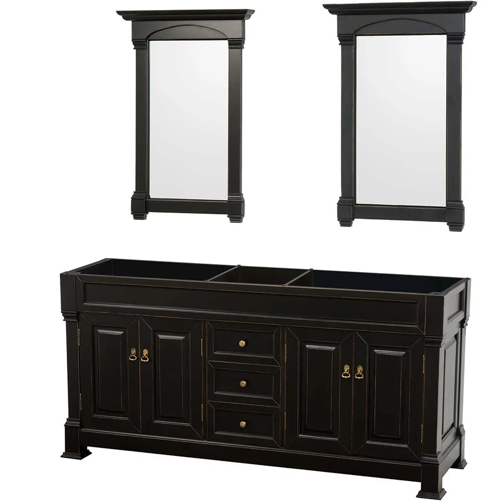 Andover 72 Inch Double Bathroom Vanity in Black