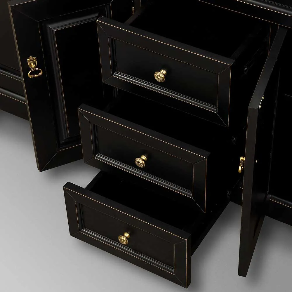 Andover 72 Inch Double Bathroom Vanity in Black
