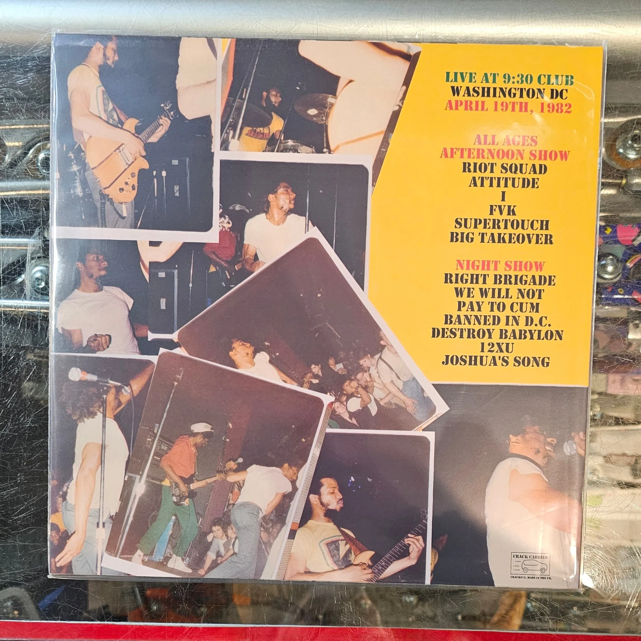 Bad Brains - LIVE AT 9:30 CLUB WASHINGTON DC 4-19-1982 VINYL LP Record **Unofficial Release**