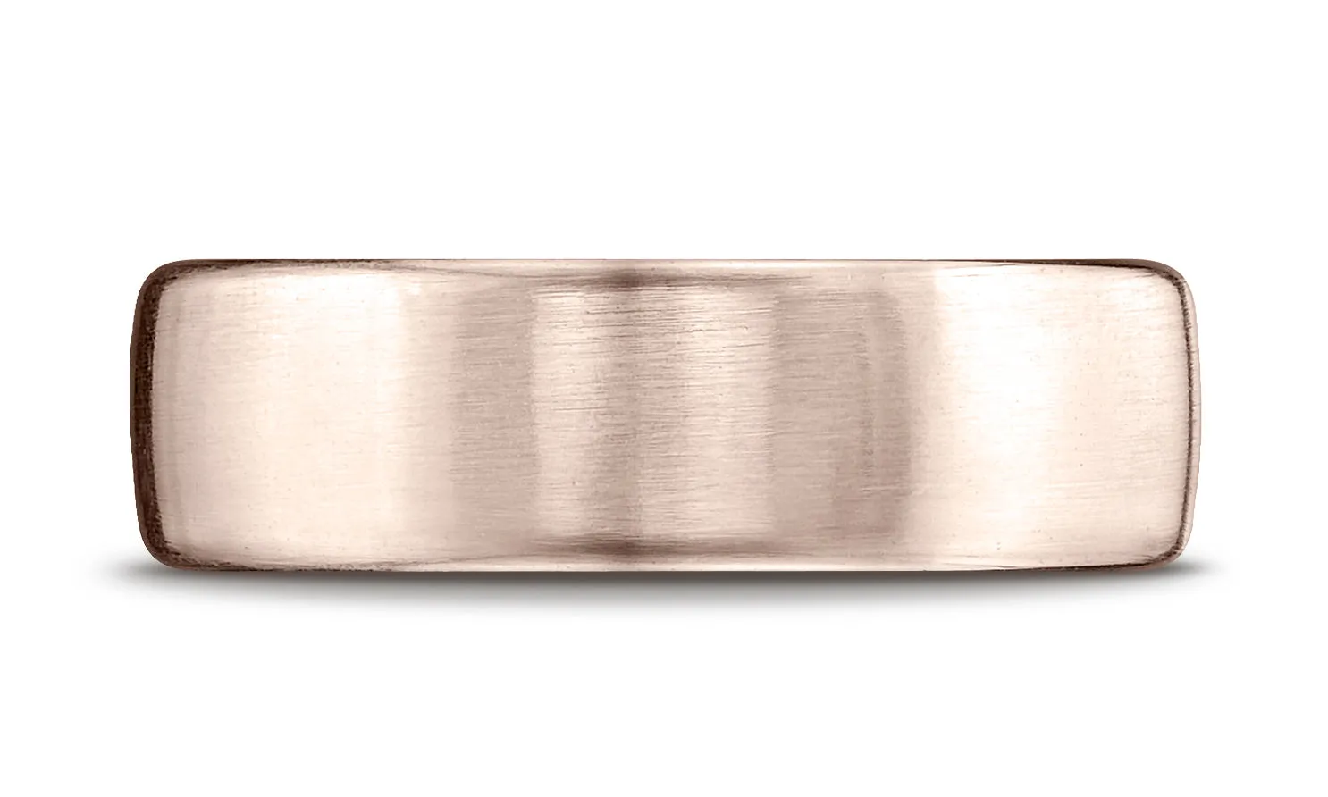 Benchmark 14K Rose Gold 7.5mm Comfort-Fit Satin Finish Design Wedding Band Ring (Sizes 4 - 14 )