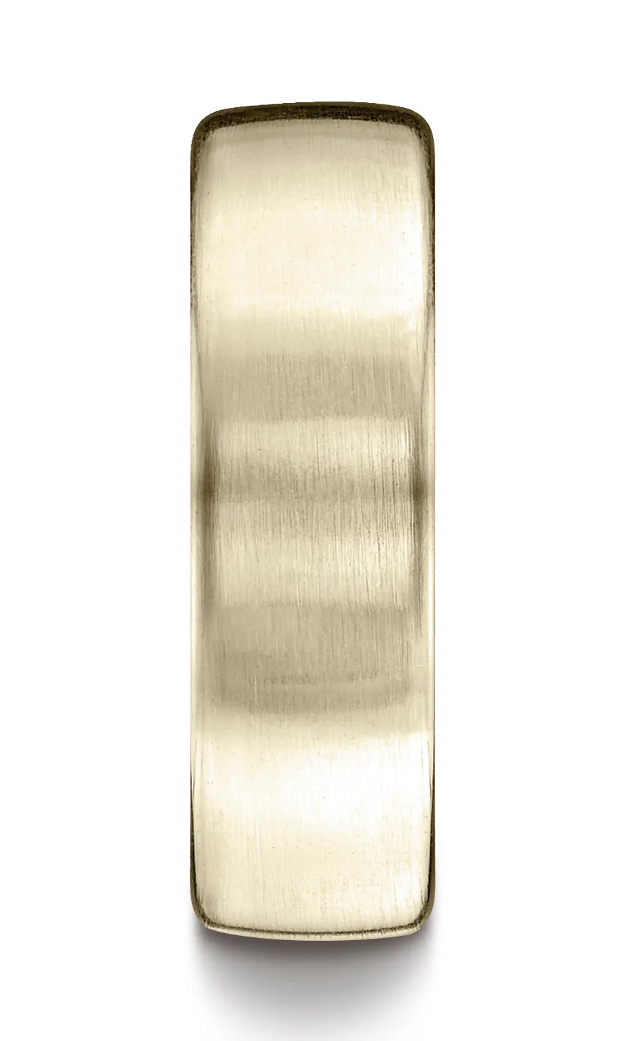 Benchmark 14K Yellow Gold 7.5mm Comfort-Fit Satin Finish Design Wedding Band Ring (Sizes 4 - 14 )