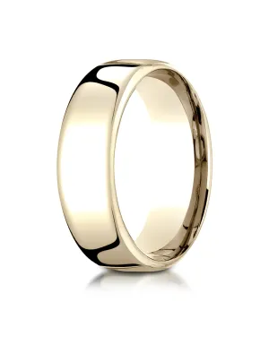 Benchmark 14K Yellow Gold 7.5mm European Comfort-Fit Wedding Band Ring (Sizes 4 - 14 )