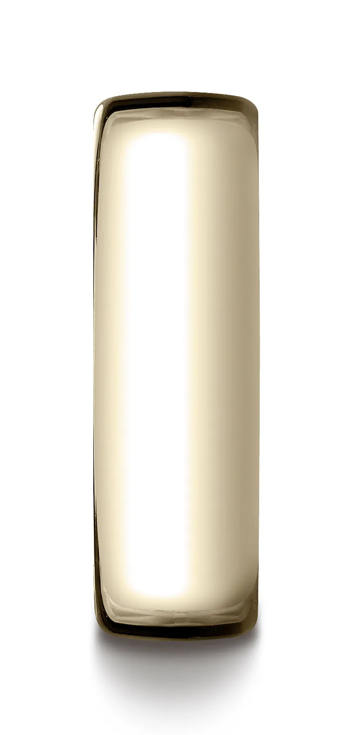 Benchmark 14K Yellow Gold 7.5mm European Comfort-Fit Wedding Band Ring (Sizes 4 - 14 )