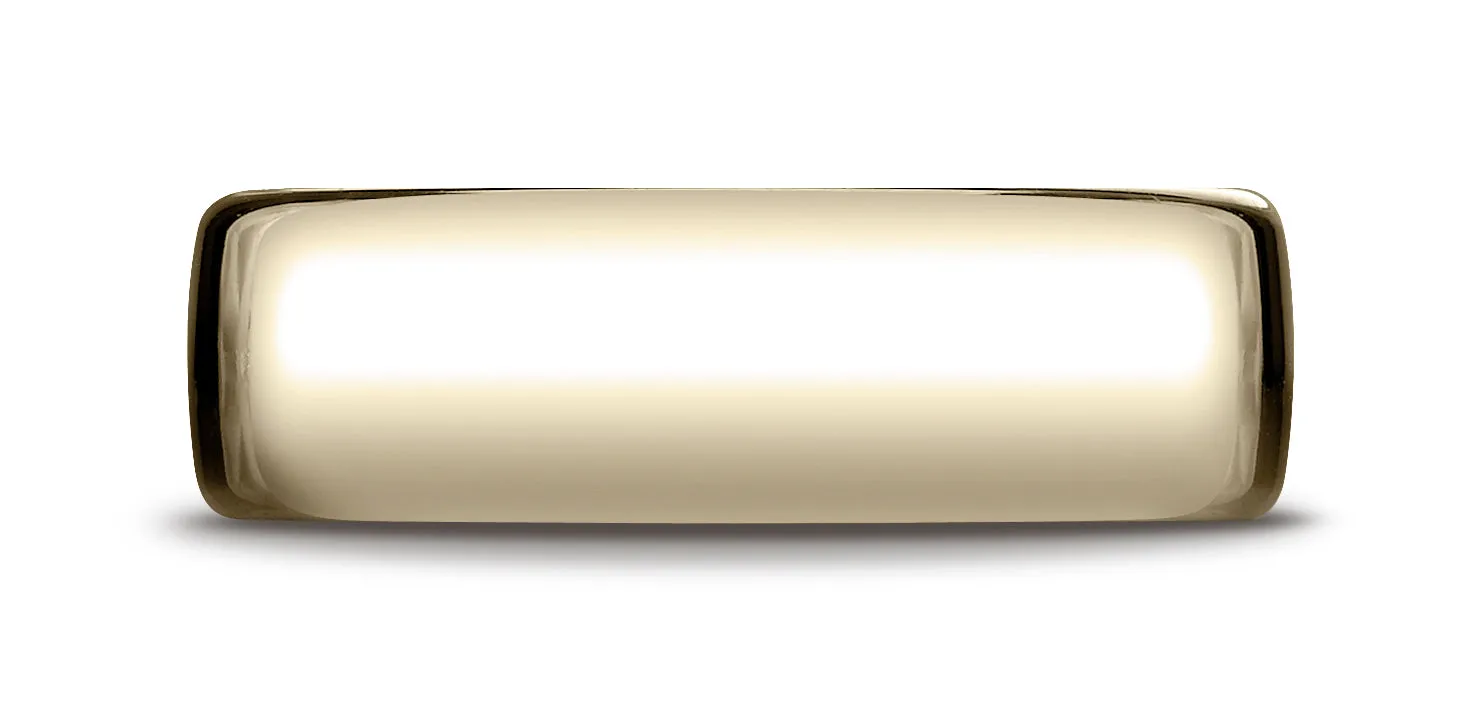 Benchmark 14K Yellow Gold 7.5mm European Comfort-Fit Wedding Band Ring (Sizes 4 - 14 )