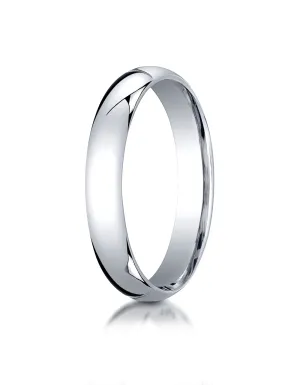 Benchmark 18K White Gold 4mm Slightly Domed Standard Comfort-Fit Wedding Band Ring (Sizes 4 - 15 )