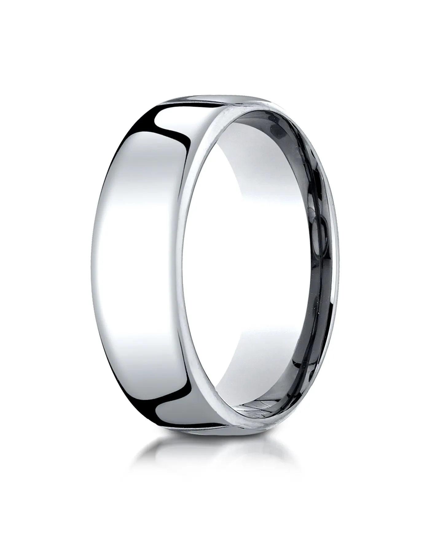Benchmark 18K White Gold 7.5mm European Comfort-Fit Wedding Band Ring (Sizes 4 - 14 )