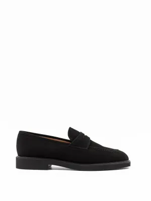 Black suede penny loafer with EXTRALIGHT® rubber sole