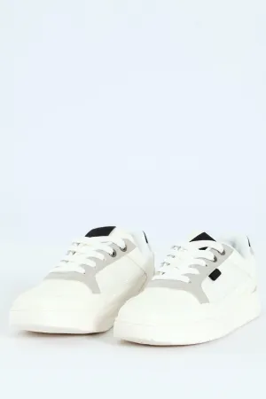 Boys Pu Mesh Sneaker - White
