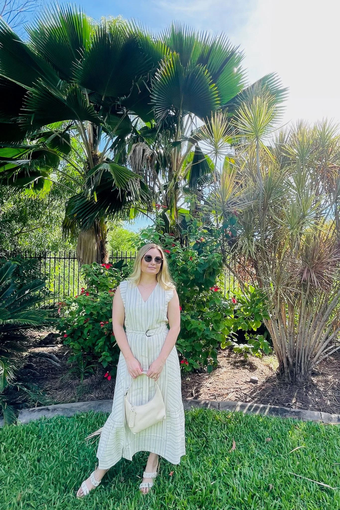 Bridget Dress in Cream Indigo