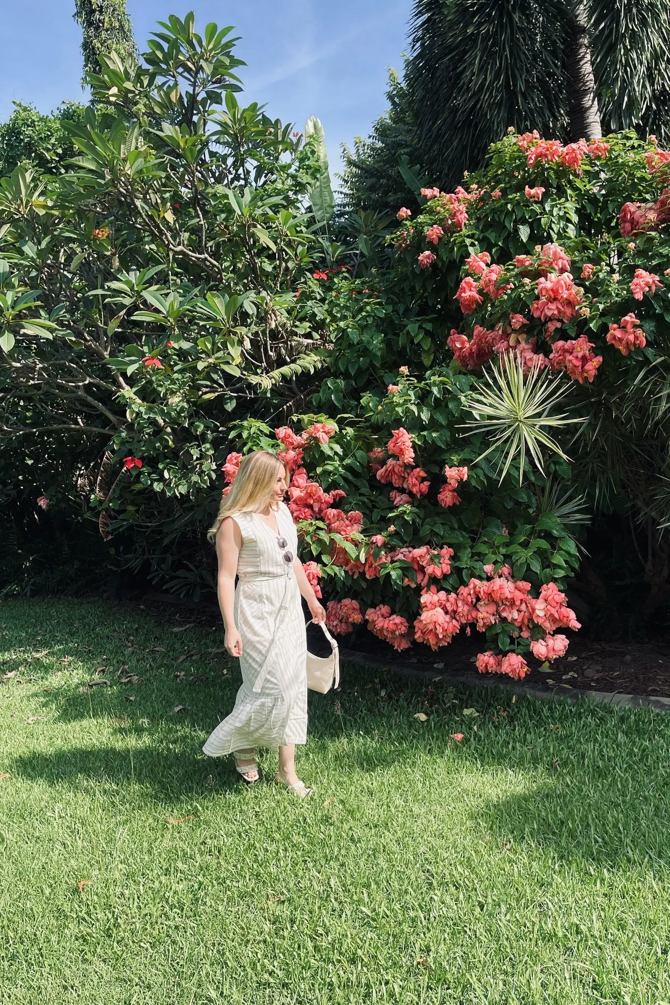 Bridget Dress in Cream Indigo