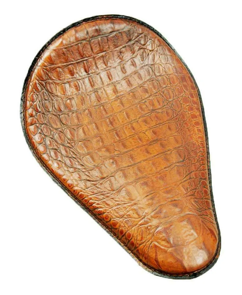 Chopper Harley Sportster Spring Solo Seat Motorcycle 10x13 Brown Alligator MRC