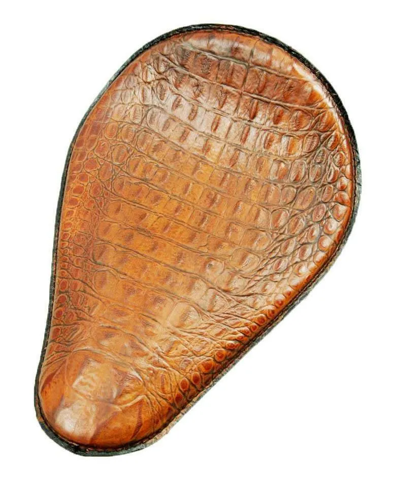 Chopper Harley Sportster Spring Solo Seat Motorcycle 10x13 Brown Alligator MRC