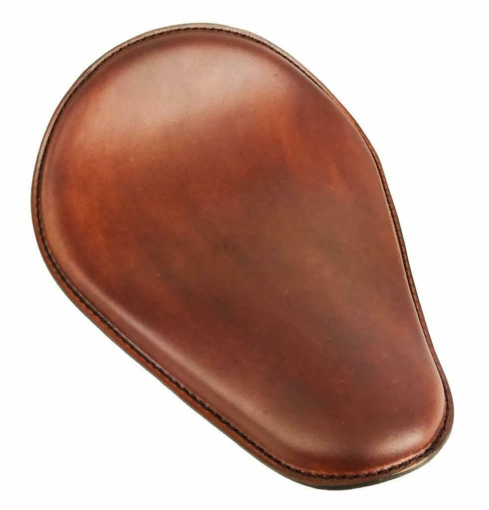 Chopper Sportster Harley Chopper Spring Seat Honda 11x14" Smooth Brown Leather