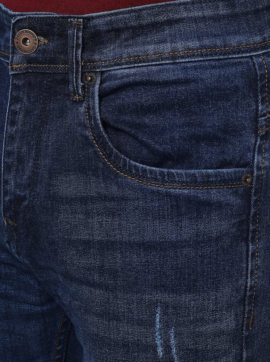 Denim Blue Washed Slim Fit Jeans | Greenfibre