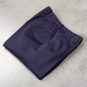 Drumohr Pantaloni Doppia Pence Cottone Blu Scuro